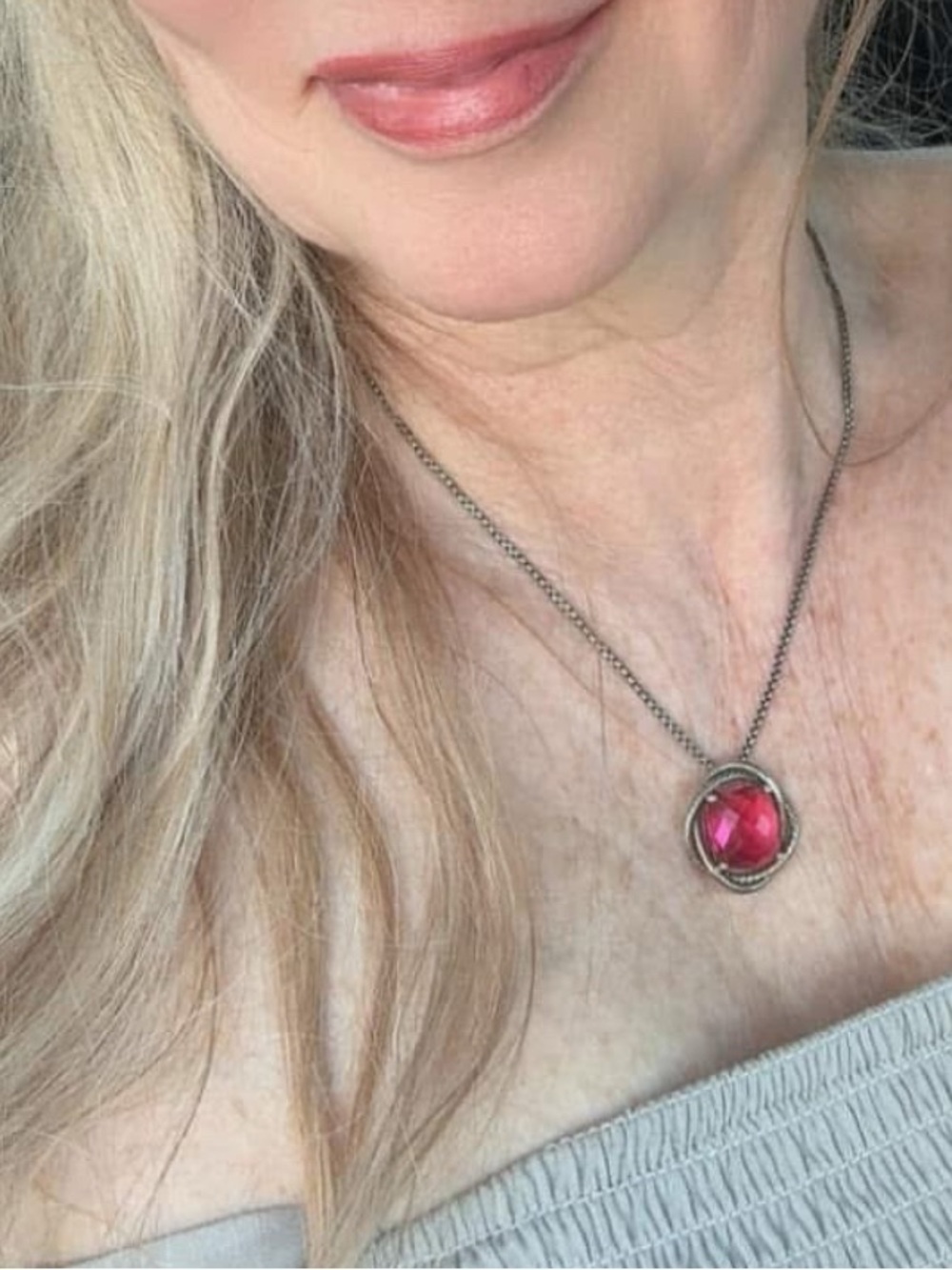 David Yurman Pink Tourmaline Infinity necklace - sterling silver - Picture 3 of 4